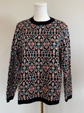 Crewneck Multicolor Patterned Sweater